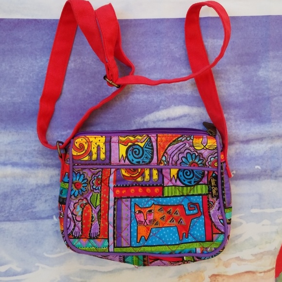 Laurel Burch Handbags - Laurel Burch Cats Small Quilted Crossbody Bag